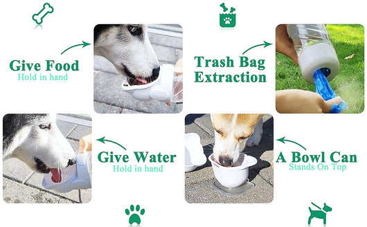 Botella de Agua 3 en 1 para Mascotas - Portátil con Dispensador de Alimento y Bolsas - Image 13