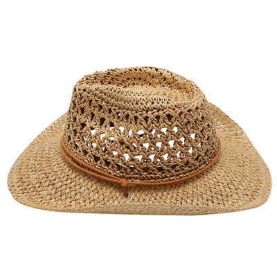 Sombrero Vaquero Plegable de Rafia Hueca Unisex - Image 11