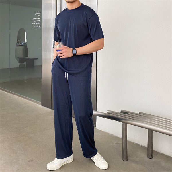 Traje Ejecutivo Plisado en Seda Helada - Manga Corta