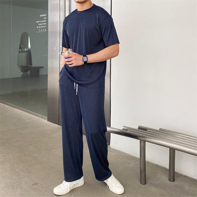Traje Ejecutivo Plisado en Seda Helada - Manga Corta