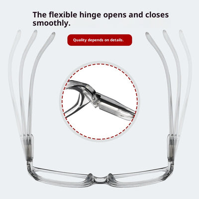 Red and clear retro full-frame reading glasses with blue light blocking lenses and a +2.00 prescription. - Image 5