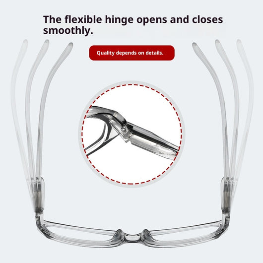 Red and clear retro full-frame reading glasses with blue light blocking lenses and a +2.00 prescription. - Image 5