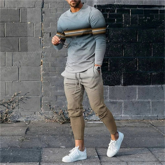 Traje Casual Hombre con Estampado 3D Digital - Manga Larga Oversize - Image 4