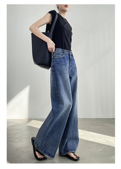 Jeans Azul Claro Cintura Alta Pierna Ancha Mujer Corte Recto - Image 21