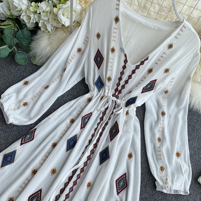Vestido Largo de Mujer con Bordado Industrial y Cintura Ajustable - Image 22