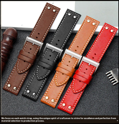 Correa de Reloj Cuero Khaki Field 20-22mm - Primera Capa Premium - Image 12