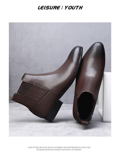 Botas Chelsea Puntiagudas Retro Británicas para Hombre - Image 8