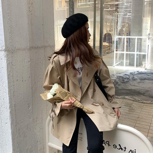 Abrigo Cortaviento Negro Holgado con Mangas Linterna - Diseño Versátil Midi para Mujer - Image 8