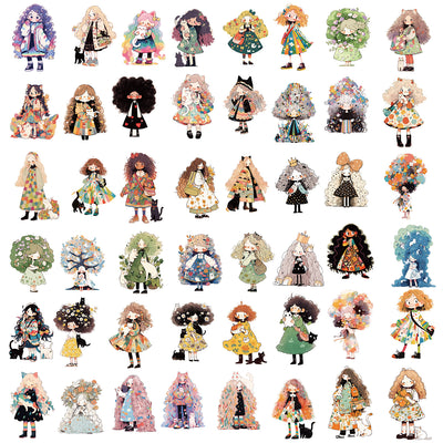 50 JDM car stickers featuring various modified racing and cartoon graffiti designs of sports cars and sedans. - Image 5