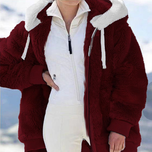 Abrigo Sudadera Deportiva Mujer con Capucha y Cierre - Invierno Cálido - Image 10