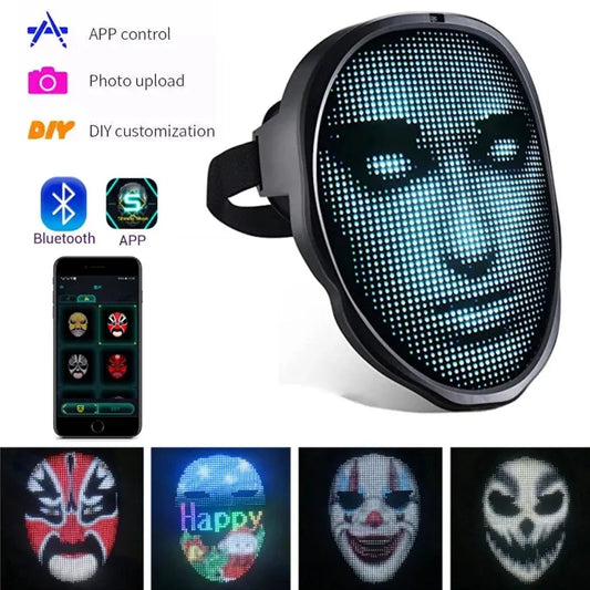 Máscara LED Luminosa Facial con Cambio de Color para Fiestas y Eventos