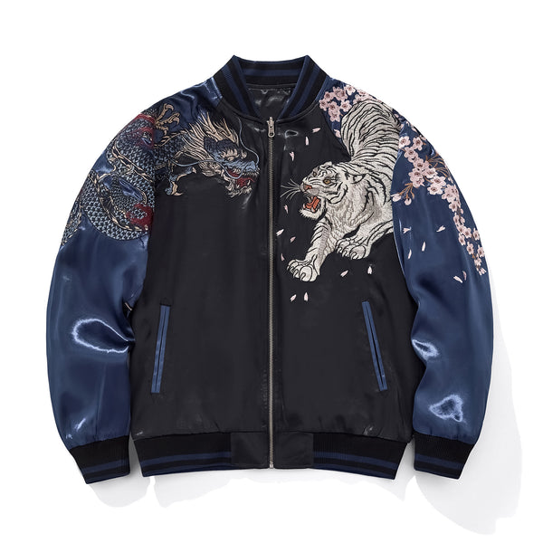 Chaqueta Universitaria Dragon y Tigre de las Cuatro Bestias Divinas
