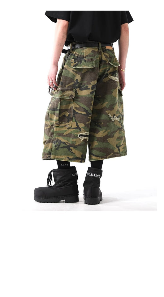 Pantalones Cargo Camuflaje Retro Cortos - Image 12