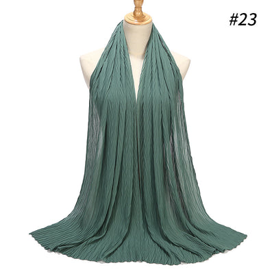 Pañuelo Gasa Plisado con Perlas de Moda - Image 44