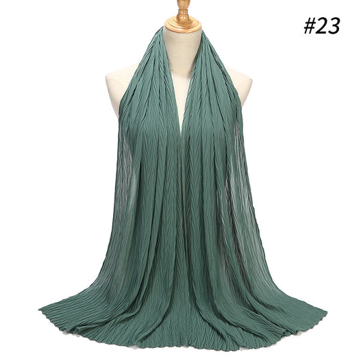 Pañuelo Gasa Plisado con Perlas de Moda - Image 44
