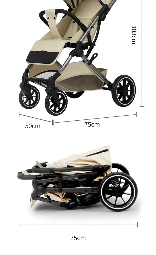 Cochecito de Bebé Reclinable Plegable con Suspensión de 4 Ruedas - Image 13