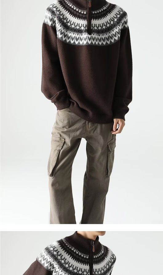 Suéter Retro Estadounidense para Hombre - Otoño e Invierno - Image 28