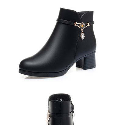Botas Cortas de Cachemira y Cuero para Otoño e Invierno - Image 13
