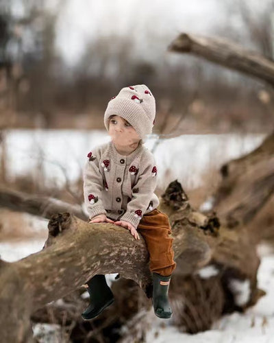 Cardigan Tejido con Setas Bordadas a Mano para Niños - Image 11