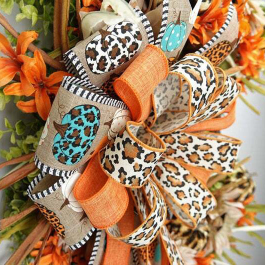 Guirnalda Decorativa Artificial con Girasoles y Estampado de Leopardo para Puerta - Image 6