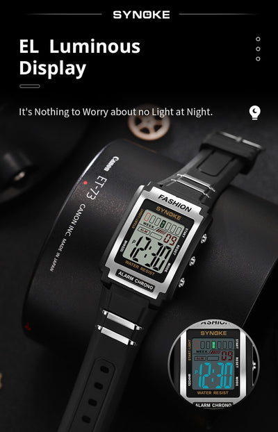 Reloj Deportivo Retro Rectangular Resistente al Agua con Pantalla Luminosa - Image 13