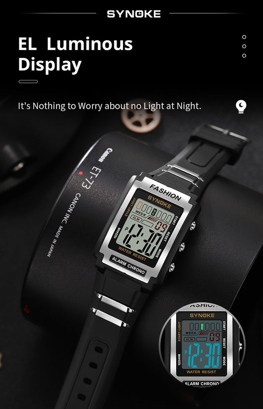 Reloj Deportivo Retro Rectangular Resistente al Agua con Pantalla Luminosa - Image 13
