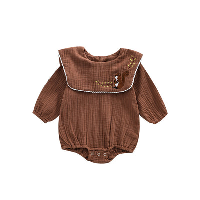 Mameluco de Bebé Niña en Algodón con Cuello Solapa y Bordado de Venado - Image 5