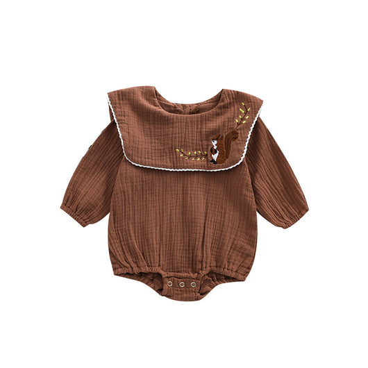 Mameluco de Bebé Niña en Algodón con Cuello Solapa y Bordado de Venado - Image 5