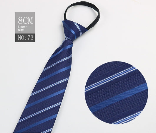 Corbata Negra Rayada Azul con Cierre Rápido - Corbata Ejecutiva Lazy Zip - Image 74
