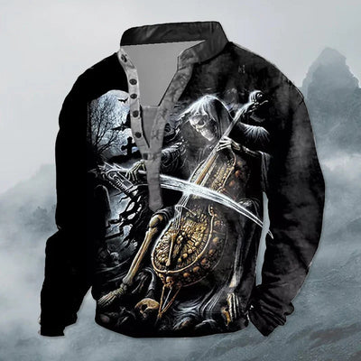 Playera 3D Calavera Lobo con Estampado Digital para Hombre