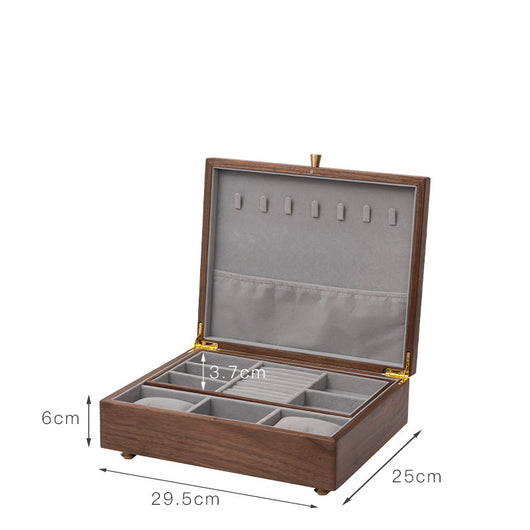 Joyero de Madera de Nogal Negro con Cerradura - Organizador de Joyas Premium - Image 2