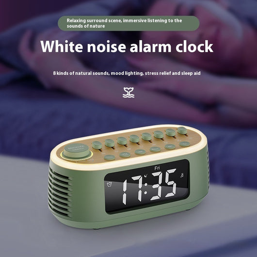 Reloj Despertador Multifuncional con Altavoz Bluetooth, Ruido Blanco y Luz Nocturna