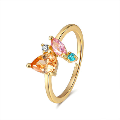 Anillo de Oro 14K con Circón Diamantado de Color - Image 2