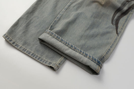 Jeans de Diseño Industrial Americano con Lavado Pesado - Image 14