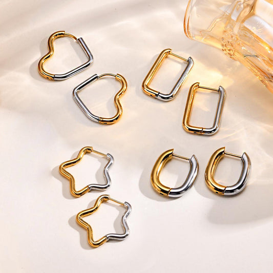 Aretes Dorados Degradados en Acero Titanio - Diseño Exclusivo Hipoalergénico