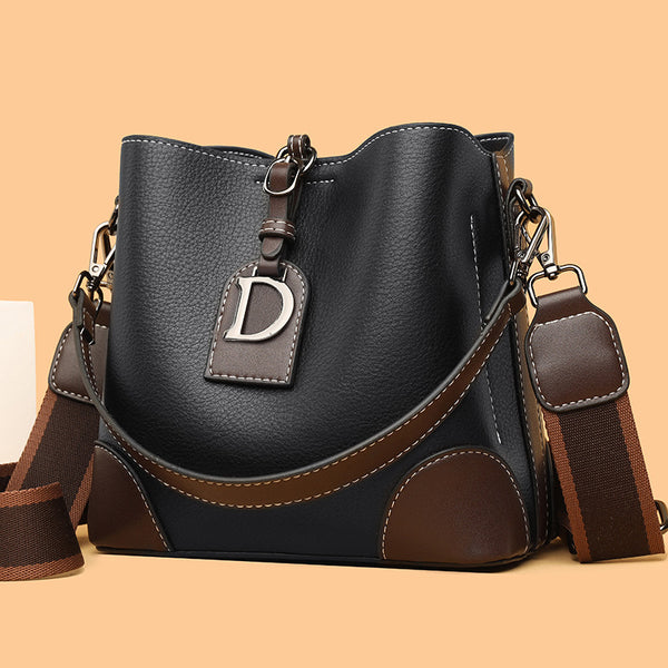 Bolso de Cuero Retro Estilo Bucket - Bandolera Suave y Versátil