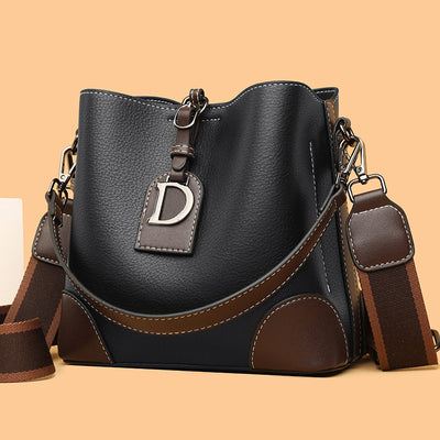 Bolso de Cuero Retro Estilo Bucket - Bandolera Suave y Versátil