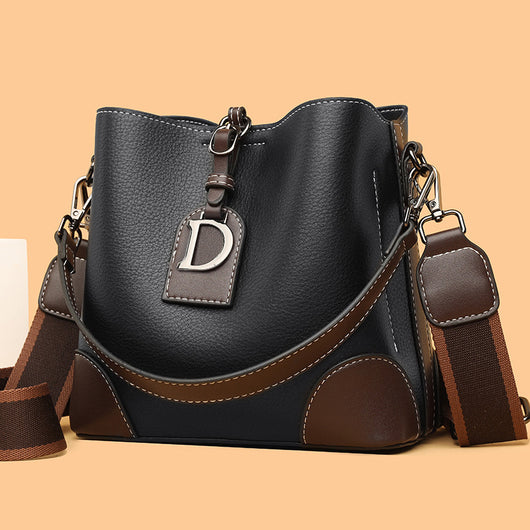 Bolso de Cuero Retro Estilo Bucket - Bandolera Suave y Versátil