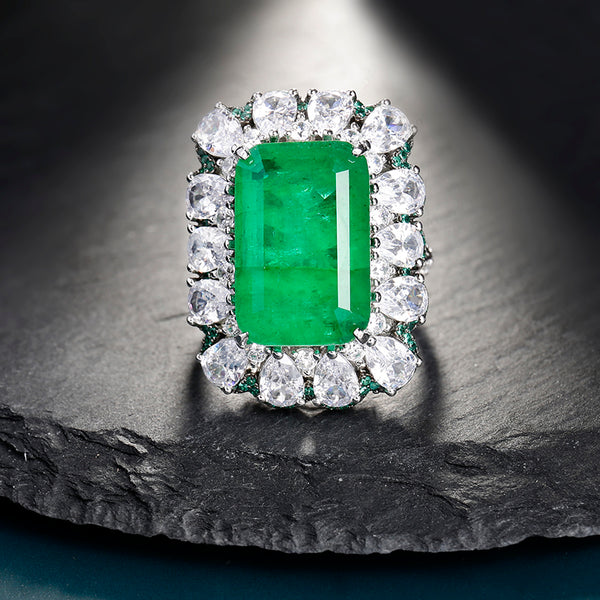 Anillo de Esmeralda en Plata Esterlina Frosty