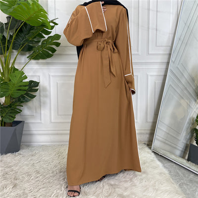 Vestido Blanco Liso Talla Grande para Mujer con Cordones Laterales - Image 10