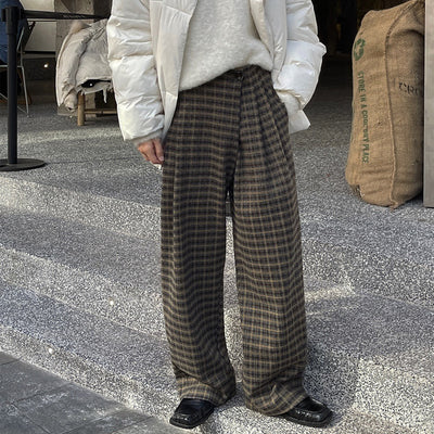 Pantalones Retro Cuadros Cintura Alta Mujer - Estilo Casual Holgado - Image 10