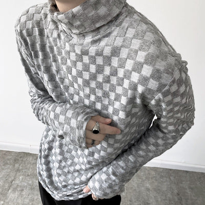 Polera Cuello Alto Jacquard a Cuadros para Hombre - Image 9