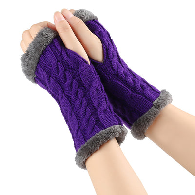 Guantes de Invierno Tejidos sin Dedos - Lana Térmica Gruesa para Mujer - Image 25
