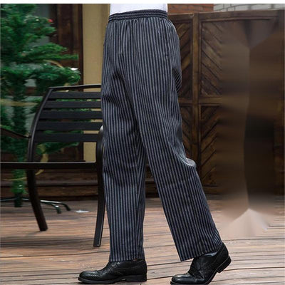 Pantalones Chef a Rayas con Cintura Elástica para Cocina y Comedor - Image 26