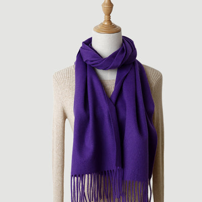Bufanda de Cachemira Pura Colores Sólidos para Otoño e Invierno - Image 34