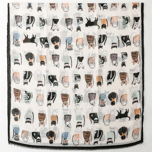 Pañuelo de Seda Estampado Paraíso Gatitos Adorables - Image 7