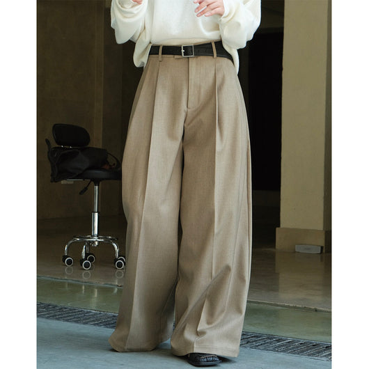 Pantalón de Traje Mujer con Pliegues 3D y Corte Holgado Elegante - Image 3