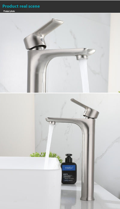 Grifo Monomando Acero Inoxidable 304 para Lavamanos - Agua Fría y Caliente - Image 14