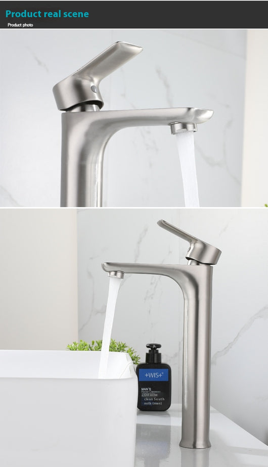 Grifo Monomando Acero Inoxidable 304 para Lavamanos - Agua Fría y Caliente - Image 14