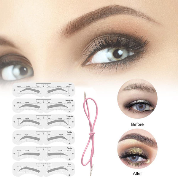 Plantilla Reutilizable para Cejas con Banda Elástica - Kit DIY de Maquillaje